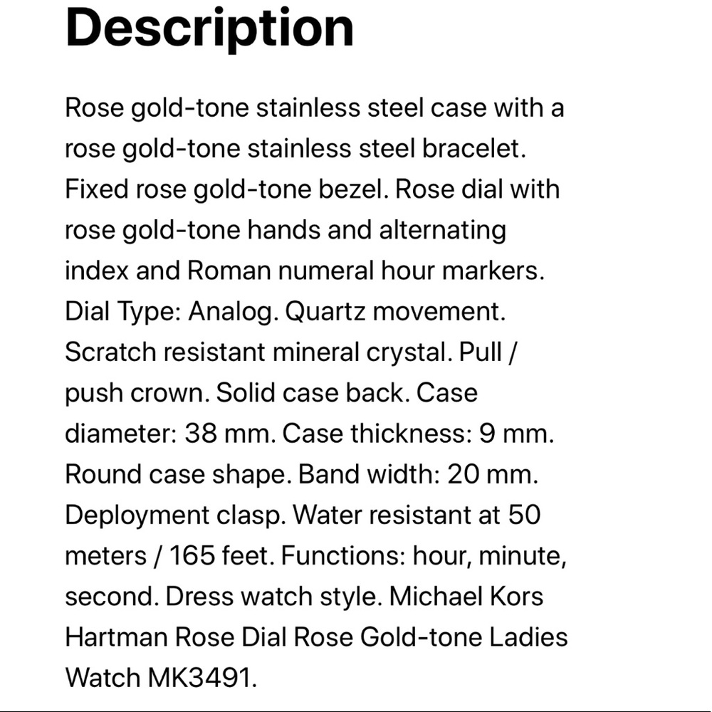 Michael Kors hartman rose gold roman numeral watch - Picture 7 of 8